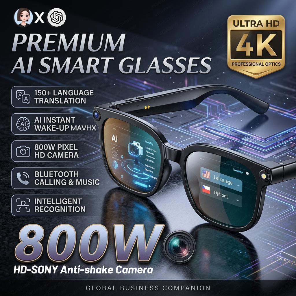 Smart Glasses Ar - Óculos Inteligentes 4K 8MP 2026 para
