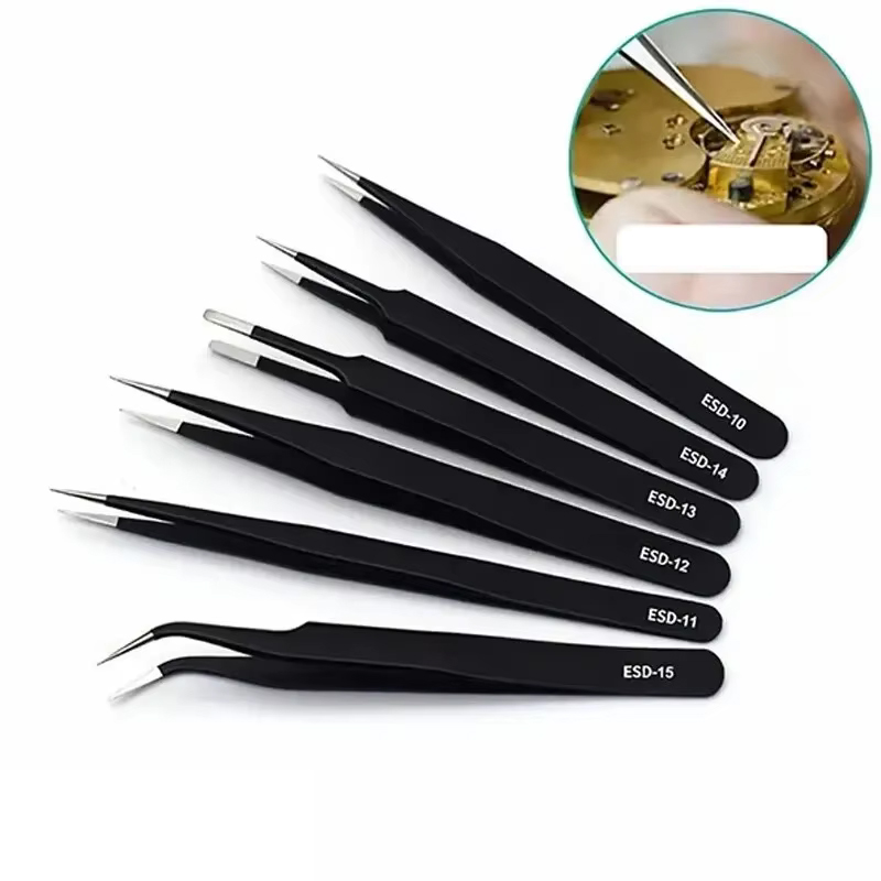Electronics Stuff - Precision Long Tweezers Set, ESD Anti-Static